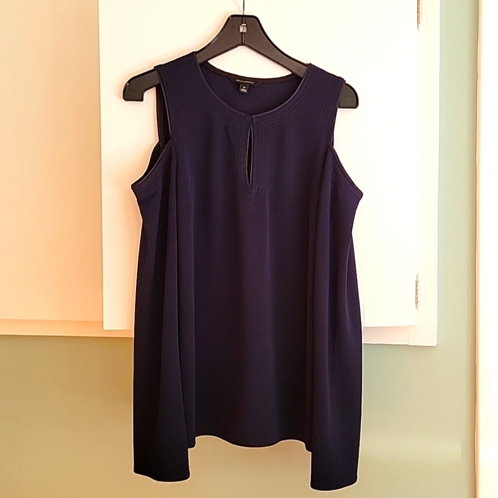 Banana Republic Navy Blue split shoulder blouse Sz M
